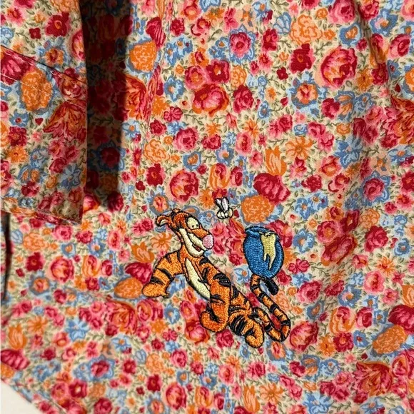 NWT Vintage Disney Jerry Leigh 3/4 Sleeve Pooh Bear Poplin Shirt Women’s S - Picture 3 of 6